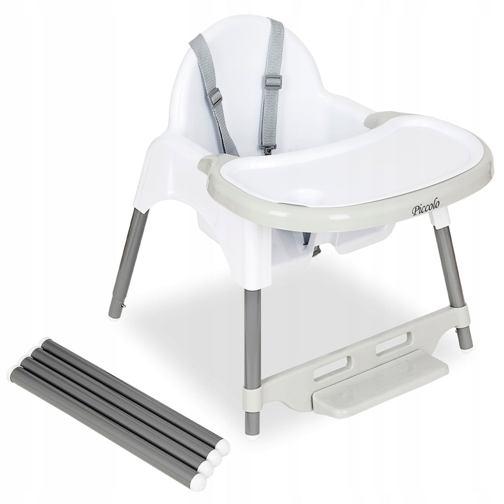 HIGHCHAIR ADJUSTABLE TABLE WITH TRAY STRAPS AND FOOTREST ATTESTATION Brand Piccolo