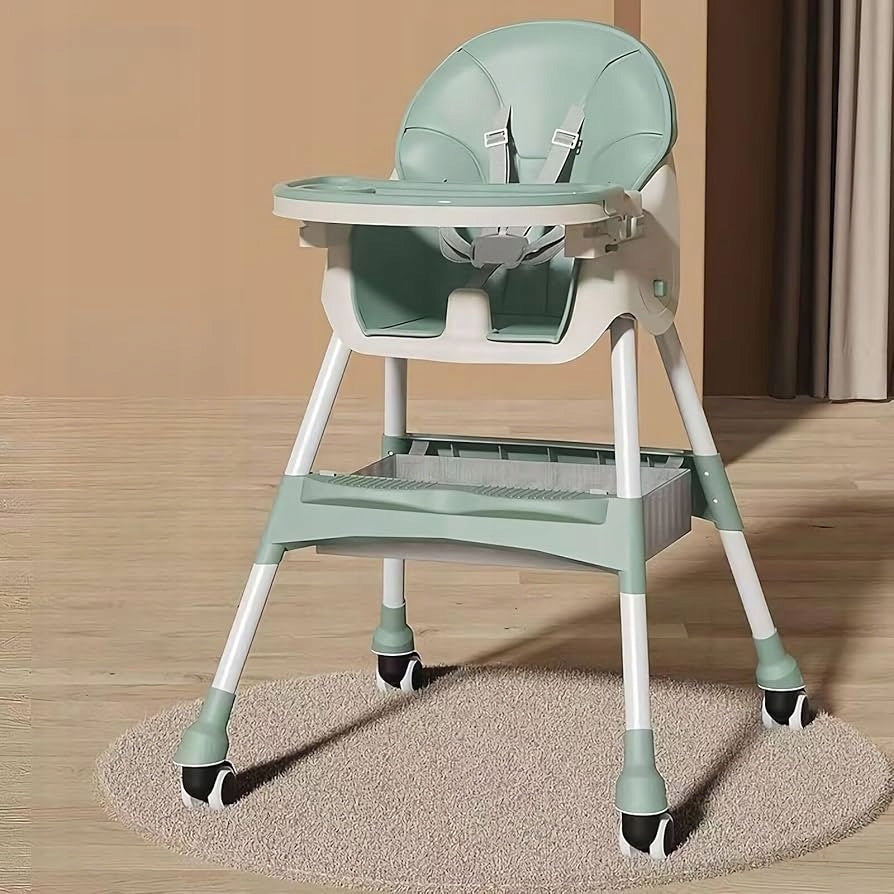 HIGHCHAIR FEEDING CHILD SEAT STRAPS TRAY WHEELS FOOTREST Packaging status original