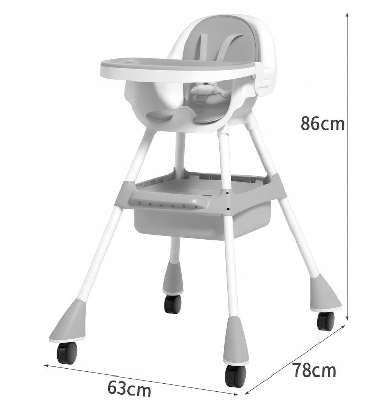 HIGHCHAIR FEEDING CHILDREN SEAT FOLDING CHAIR 3in1 GREY +2 FREEBIES EAN (GTIN) 5904811080211
