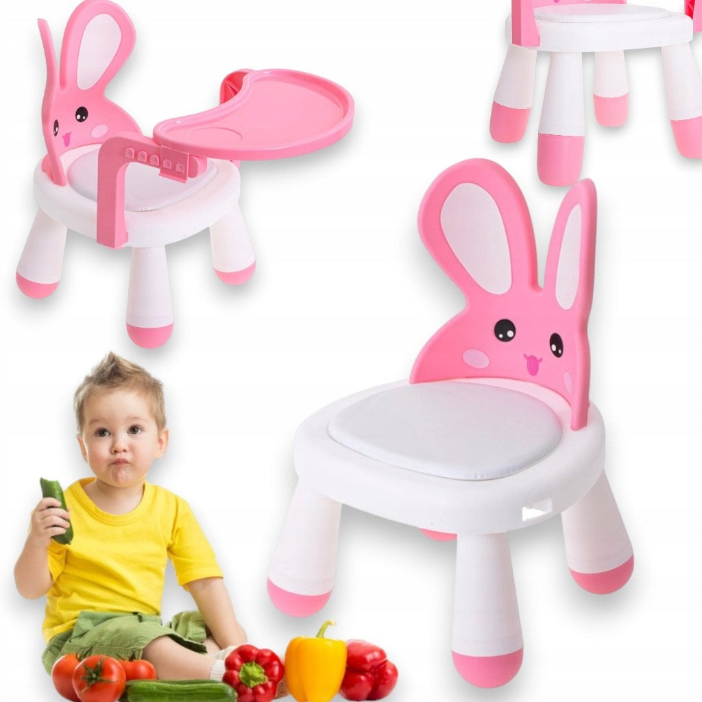 HIGHCHAIR FEEDING TABLE FOR CHILDREN RABBIT BUNNY PINK