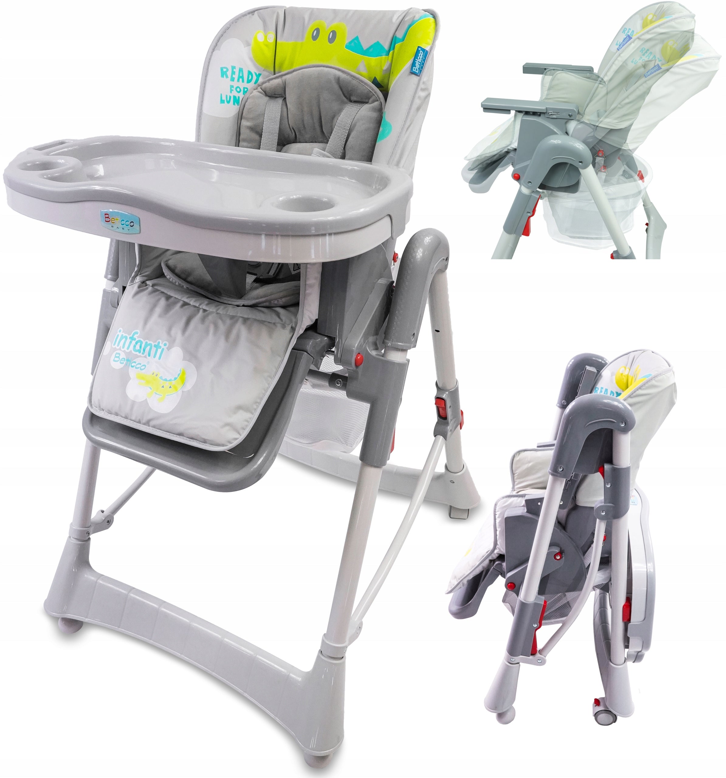 HIGHCHAIR FOR CHILDREN TRAY SEAT FOLDING FOOTREST BELTS 4IN1