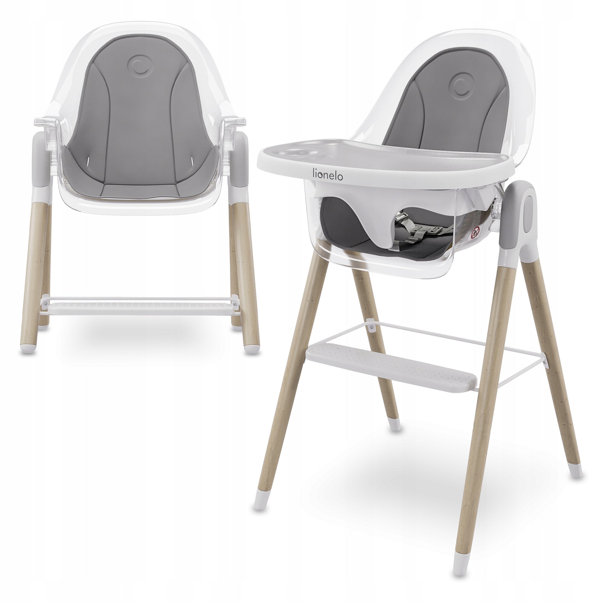 HIGHCHAIR FOR CHILDREN TRAY SEAT LIONELO MAYA 2IN1 WOODEN