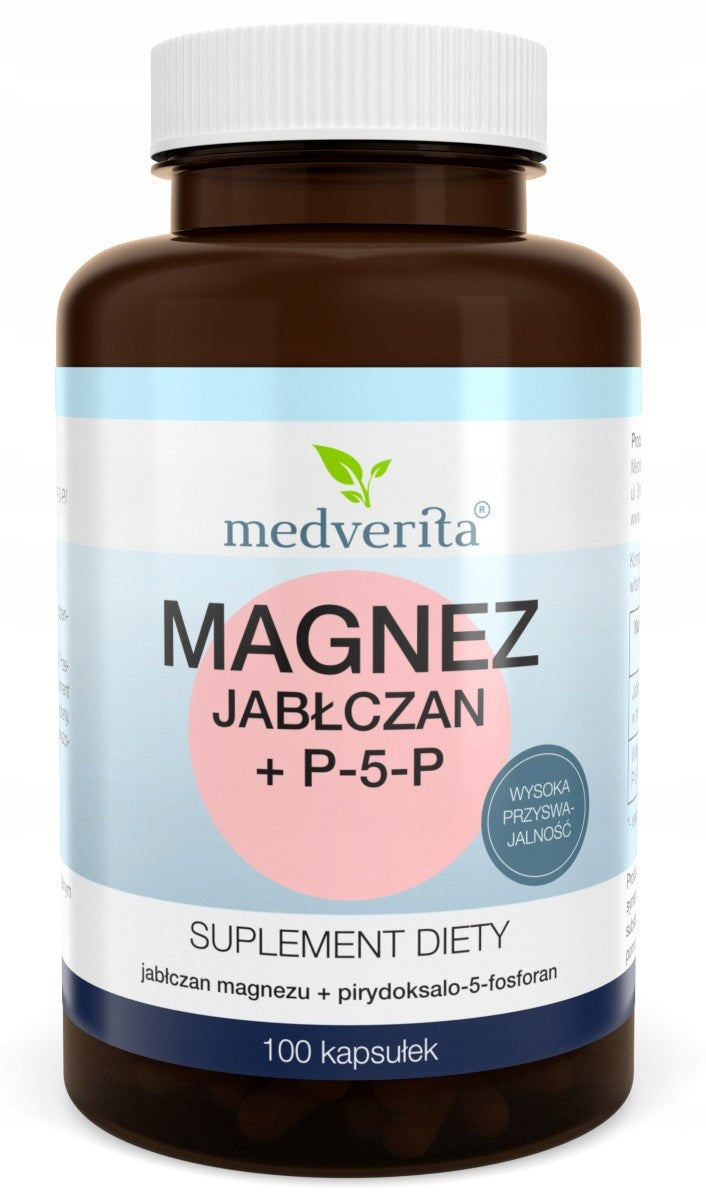 HIGHLY DIGESTIBLE MAGNESIUM MALATE Magnesium + P-5-P MEDVERITA 100 KAPS. Name other