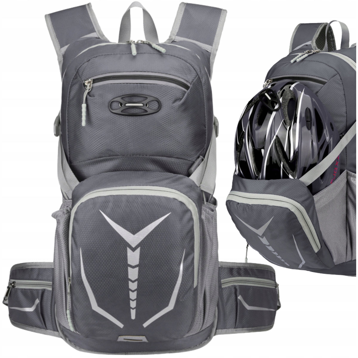 HIKING BACKPACK SPORTS LIGHTWEIGHT FOR UNIVERSAL BIKE GREY 12L