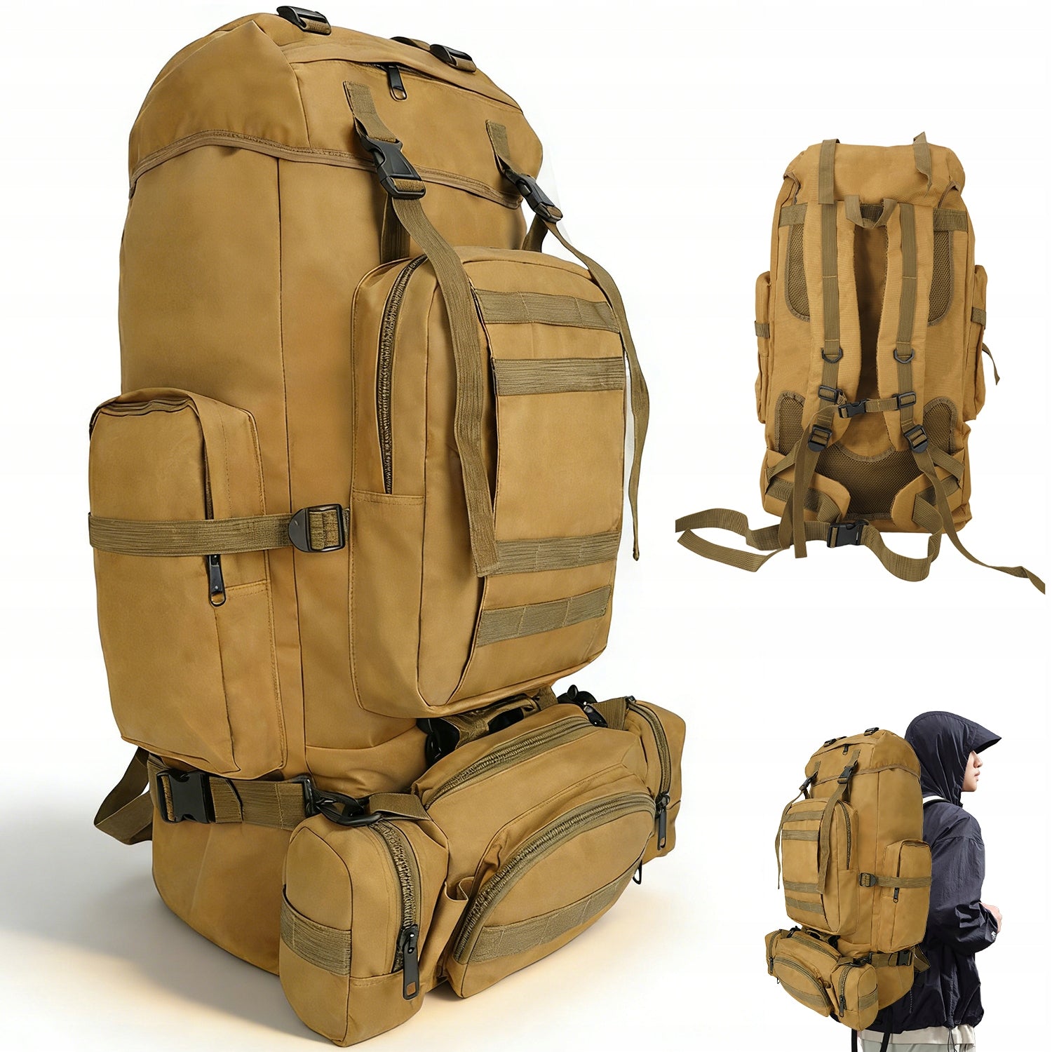 HIKING BACKPACK TREKKING WATERPROOF STRONG LARGE 100L FOR TRIPS