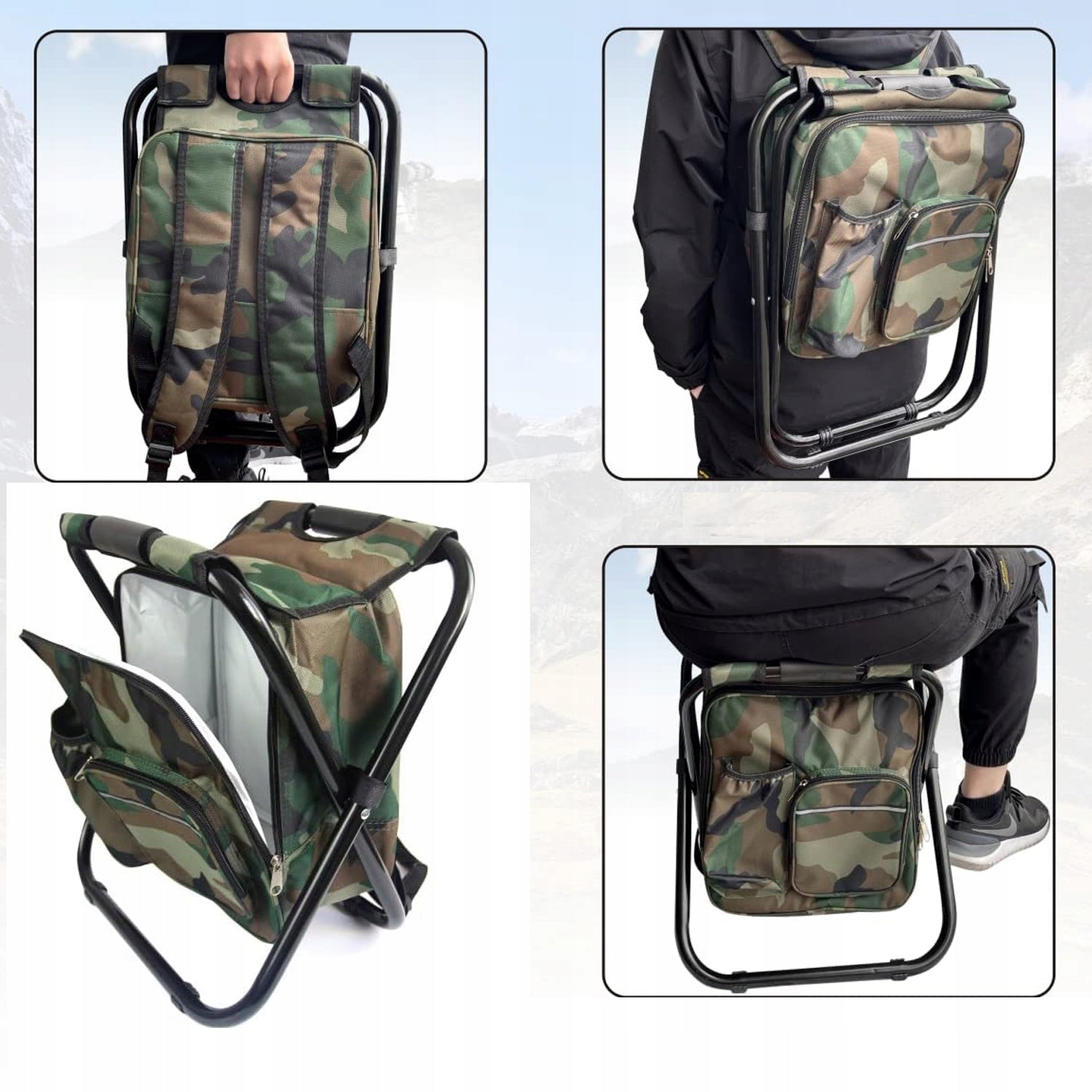 HIKING FISHING CHAIR BACKPACK HIGHCHAIR FOLDING BACKPACK 2 IN 1 Manufacturer code SP353000