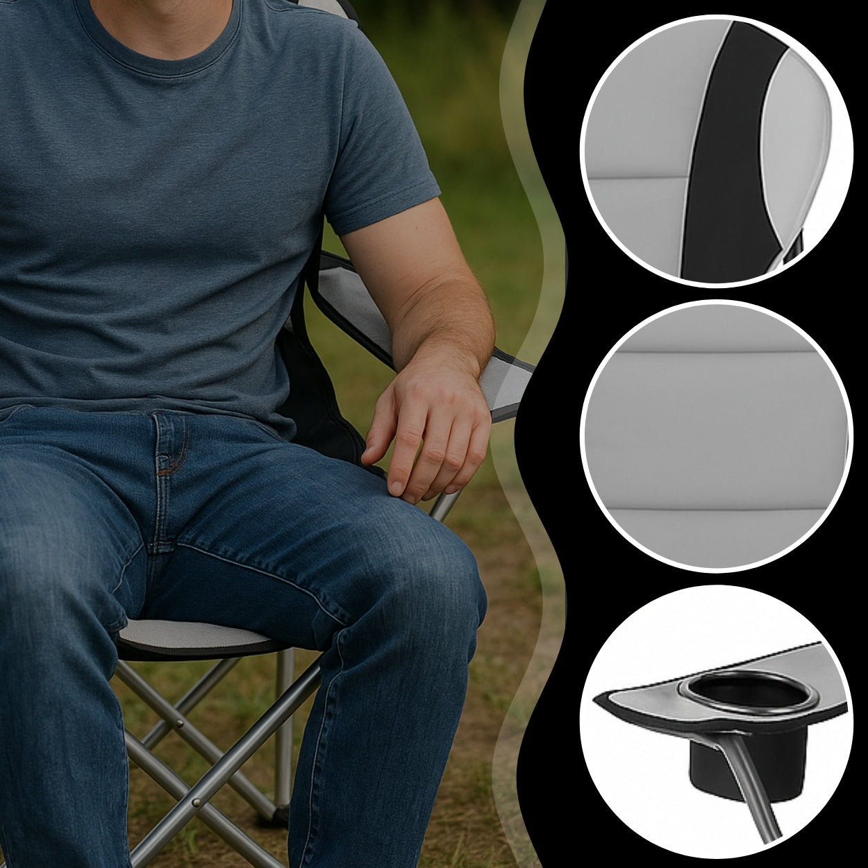 HIKING FISHING CHAIR FOLDING LARGE FOR FISHING CAMPING Kind chair