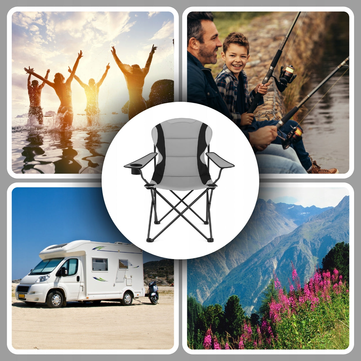HIKING FISHING CHAIR FOLDING LARGE FOR FISHING CAMPING Product weight with unit packaging 3.3 kg