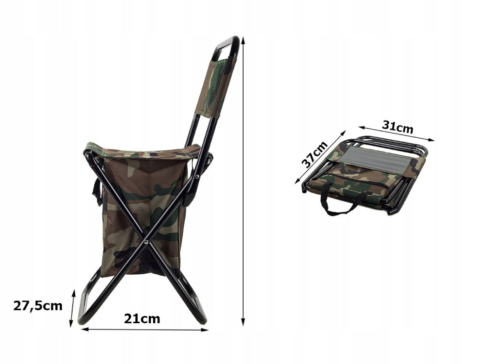 HIKING FISHING CHAIR WITH BAG FOLDING 2IN1 CAMO Small Brand no brand