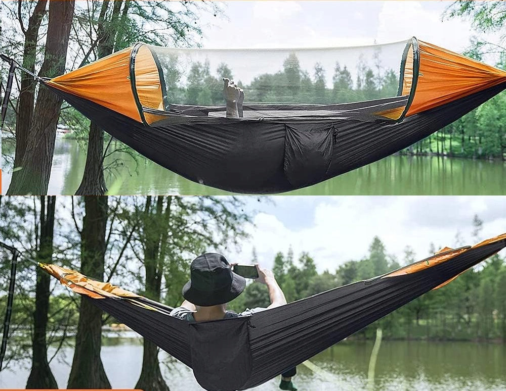 HIKING HAMMOCK MOSQUITO NET TENT HANGING TREE CAMPING Material width 140 cm
