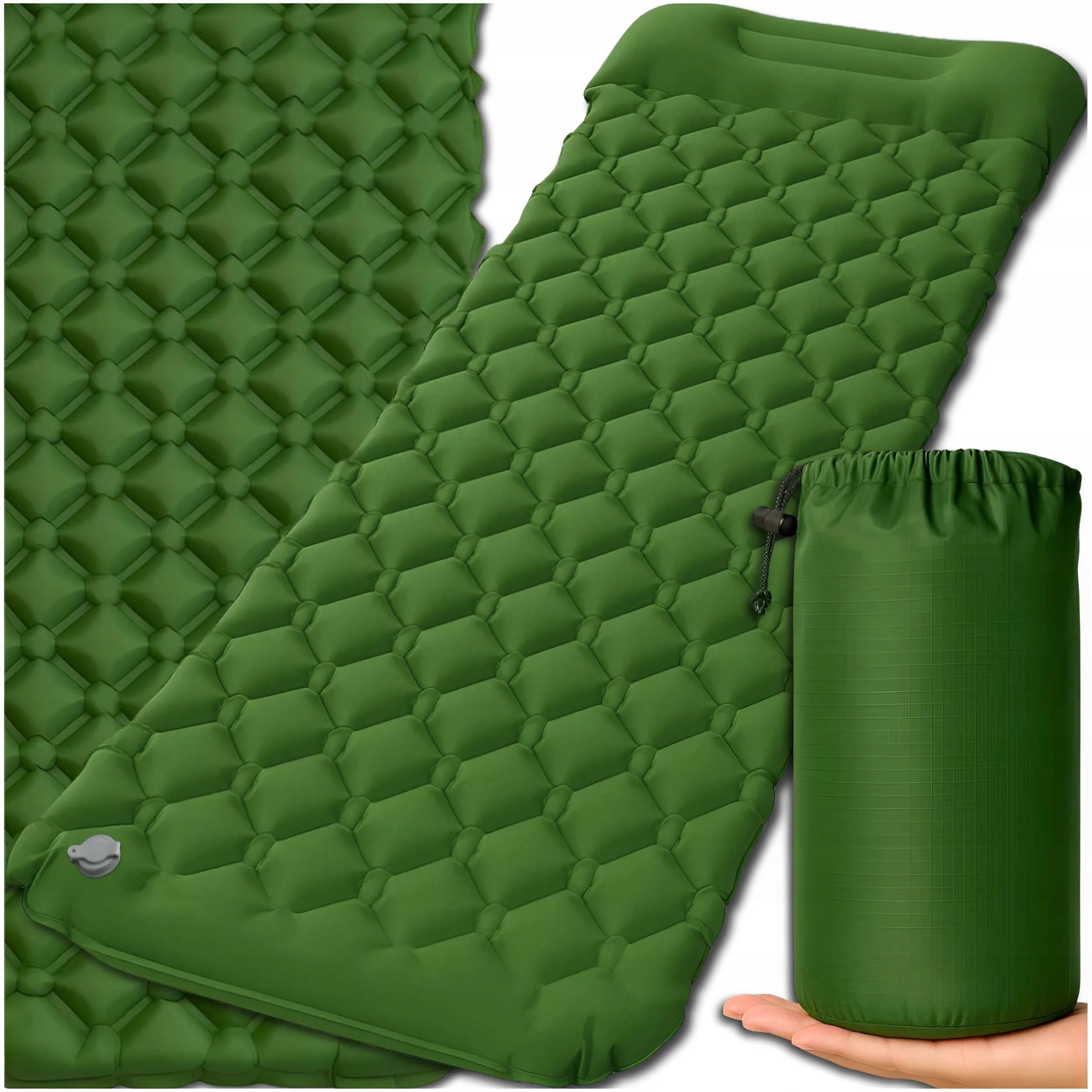 HIKING INFLATABLE MATTRESS WITH CAMPING PILLOW RETRACTABLE TENT MAT
