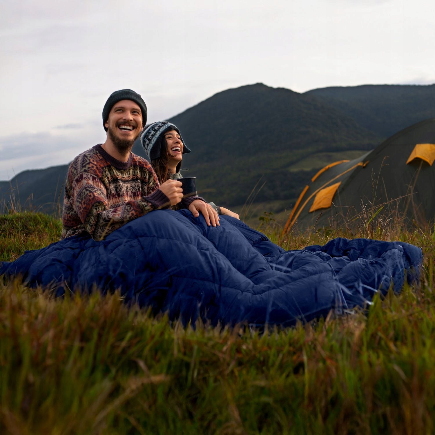 HIKING SLEEPING BAG DOUBLE DUVET WITH WINTER PILLOWS FROM -10°C OUTTEC Manufacturer code O-42707