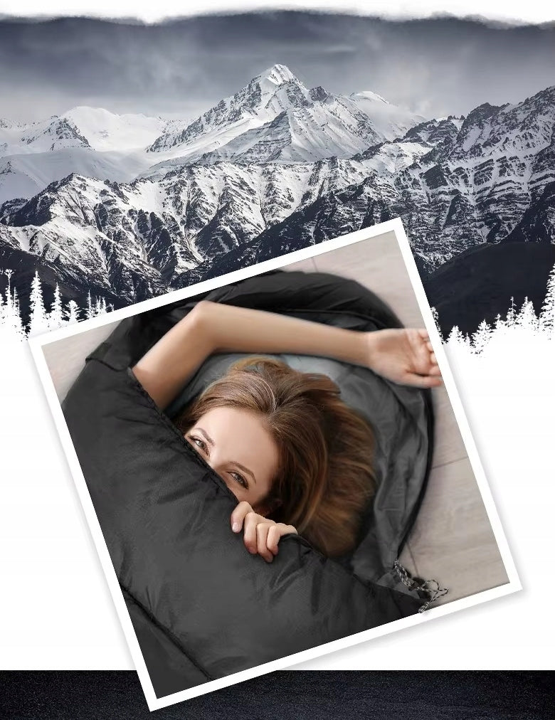 HIKING SLEEPING BAG WARM MUMMY DUVET WITH HOOD LIGHT COVER 210x75cm Brand no brand