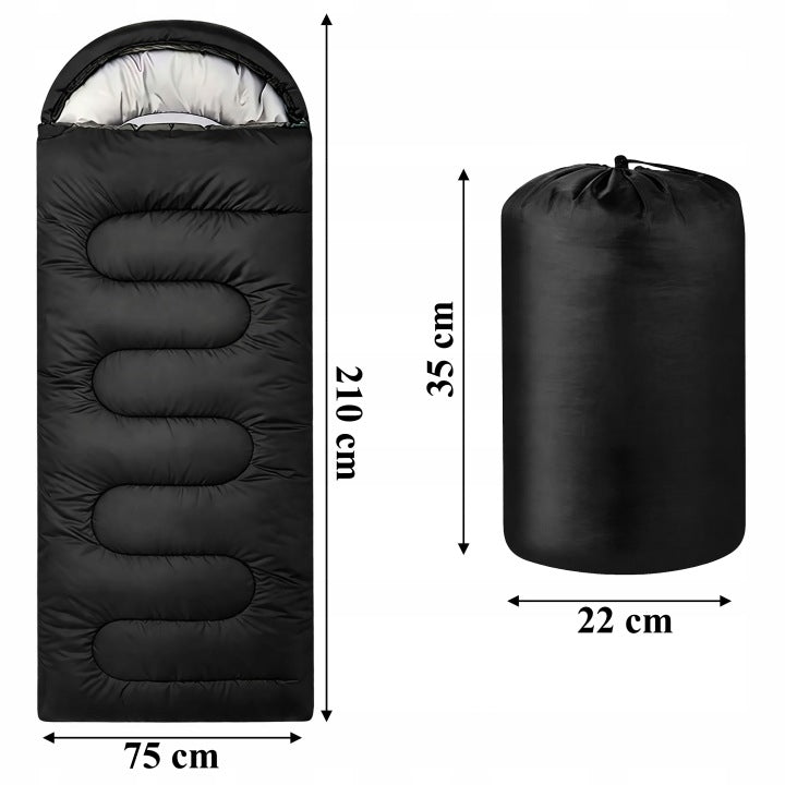 HIKING SLEEPING BAG WARM MUMMY DUVET WITH HOOD LIGHT COVER 210x75cm Manufacturer code ŚPIWÓR TURYSTYCZNY CIEPŁY MUMIA KOŁDRA