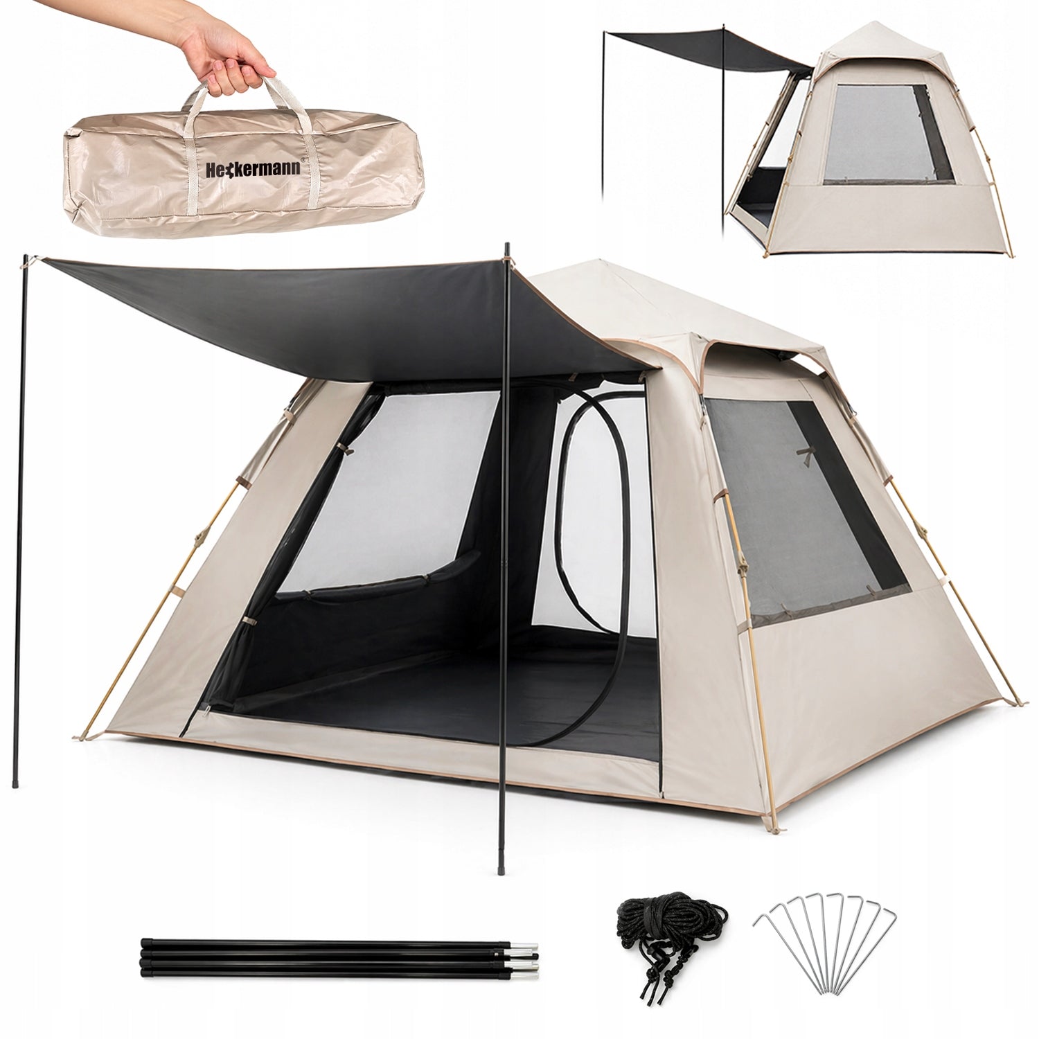 HIKING TENT 3 PERSON FOLDING CAMPING WATERPROOF 240x240x155cm