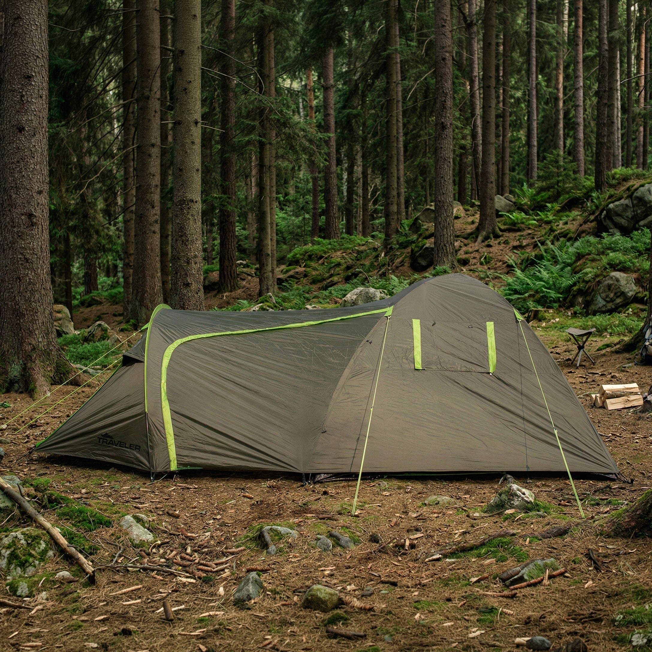 HIKING TENT LARGE CAMPING WATERPROOF 3 PERSON DURABLE Manufacturer code 5908136776361