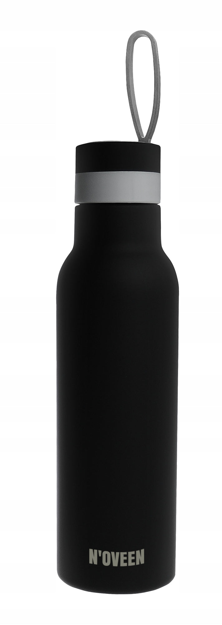 HIKING THERMOS THERMAL BOTTLE 500ml N'OVEEN TB150 BLACK STEEL Packaging status original