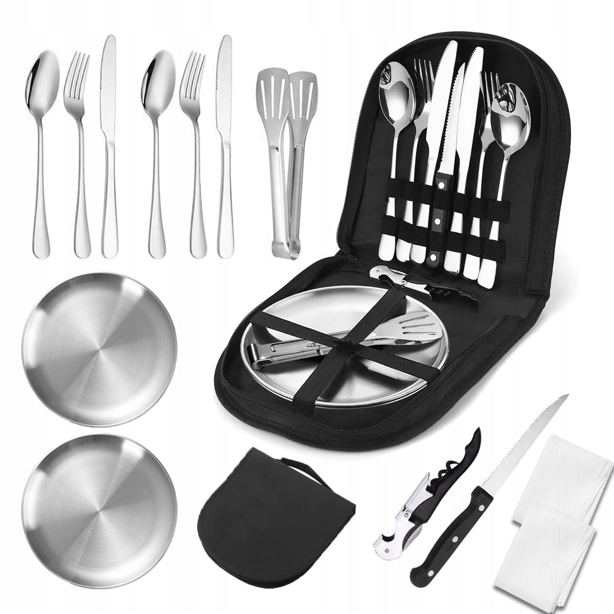 HIKING UTENSILS SET OF 14 PCS FOR PICNIC CAMPING ESSENTIAL