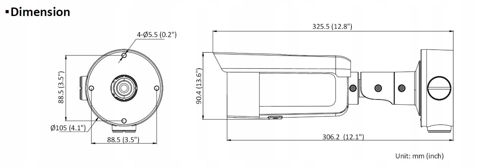 HIKVISION IP camera Hikvision DS-2CD3T26G2-4IS(4mm) AcuSense, Darkfighter Packaging status original