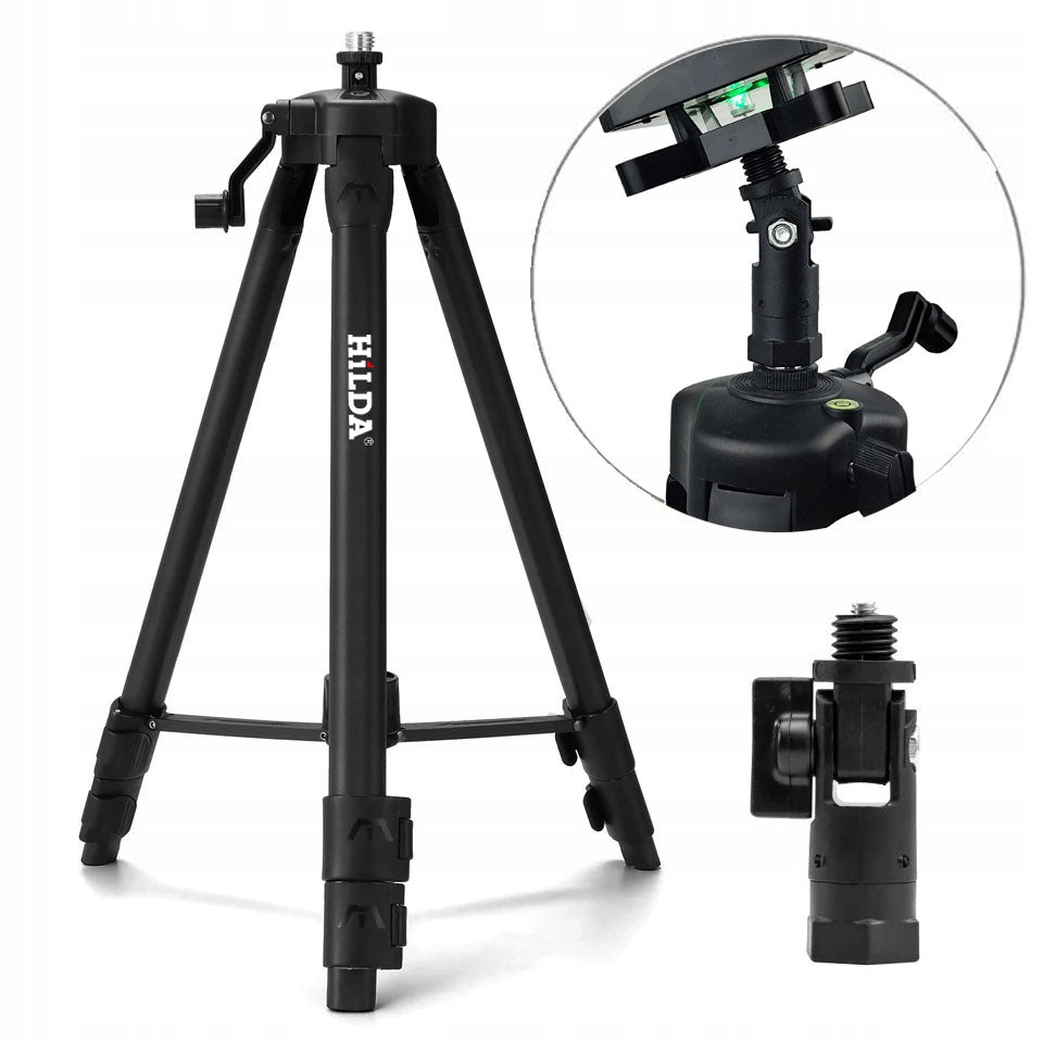 HILDA TRIPOD LEVEL STRONG 1,6 M ADJUSTMENT ADAPTER 1/4 5/8 Packaging status original