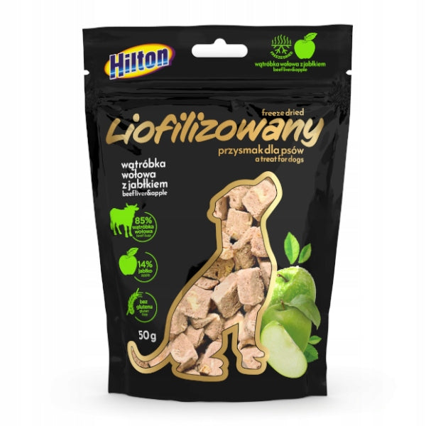 HILTON FREEZE-DRIED TREAT WITH BEEF LIVER AND APPLE 50g FOR DOG
