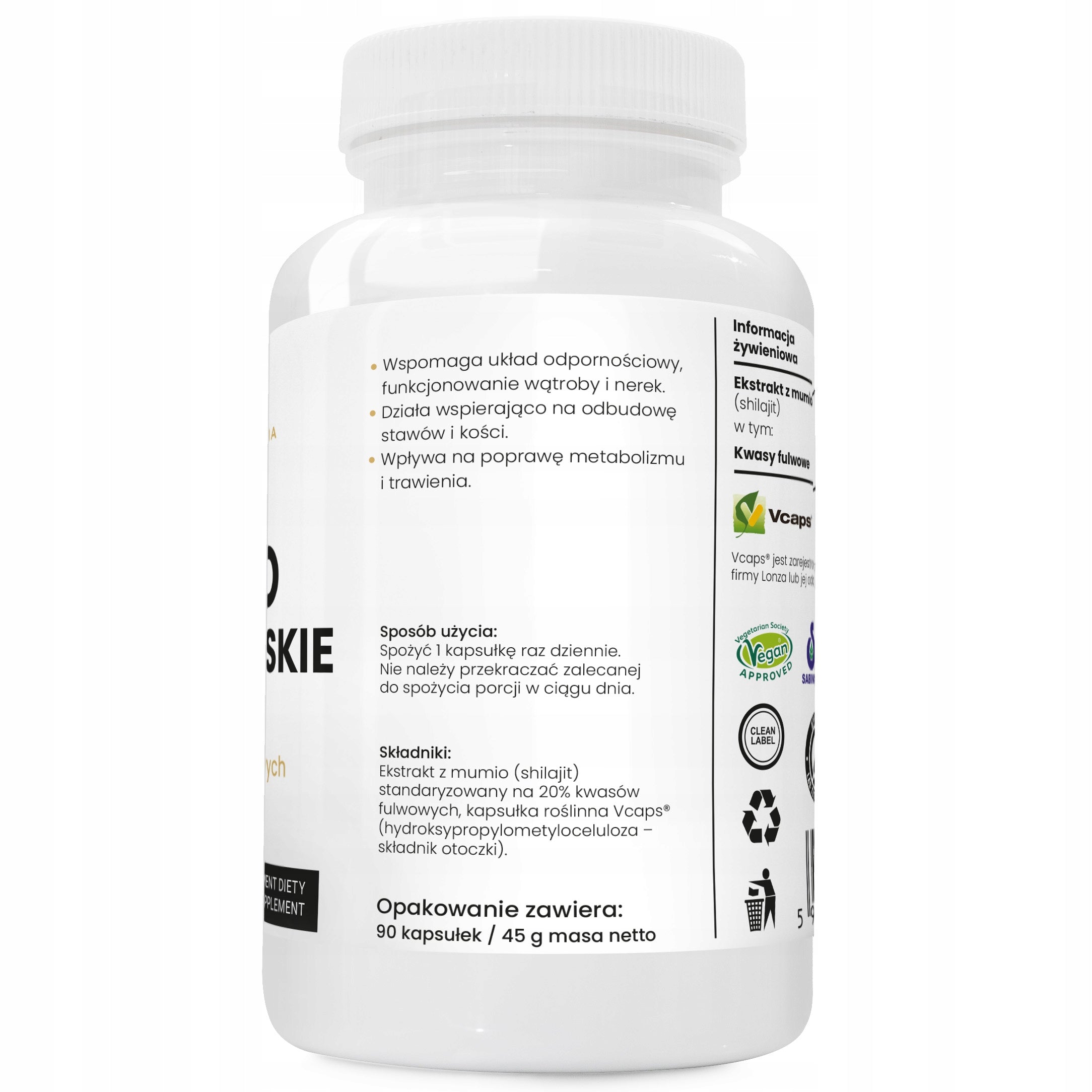 HIMALAYAN MUMIO 400 mg Shilajit Extract Joints Bones Immunity 90 kap EAN (GTIN) 5906954222374