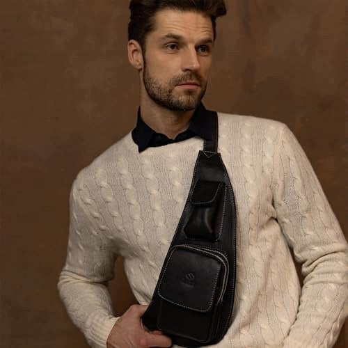 HIP BAG LEATHER MEN'S WOMAN ITALIAN LEATHER BLACK leather Manufacturer code SWC5908151028803