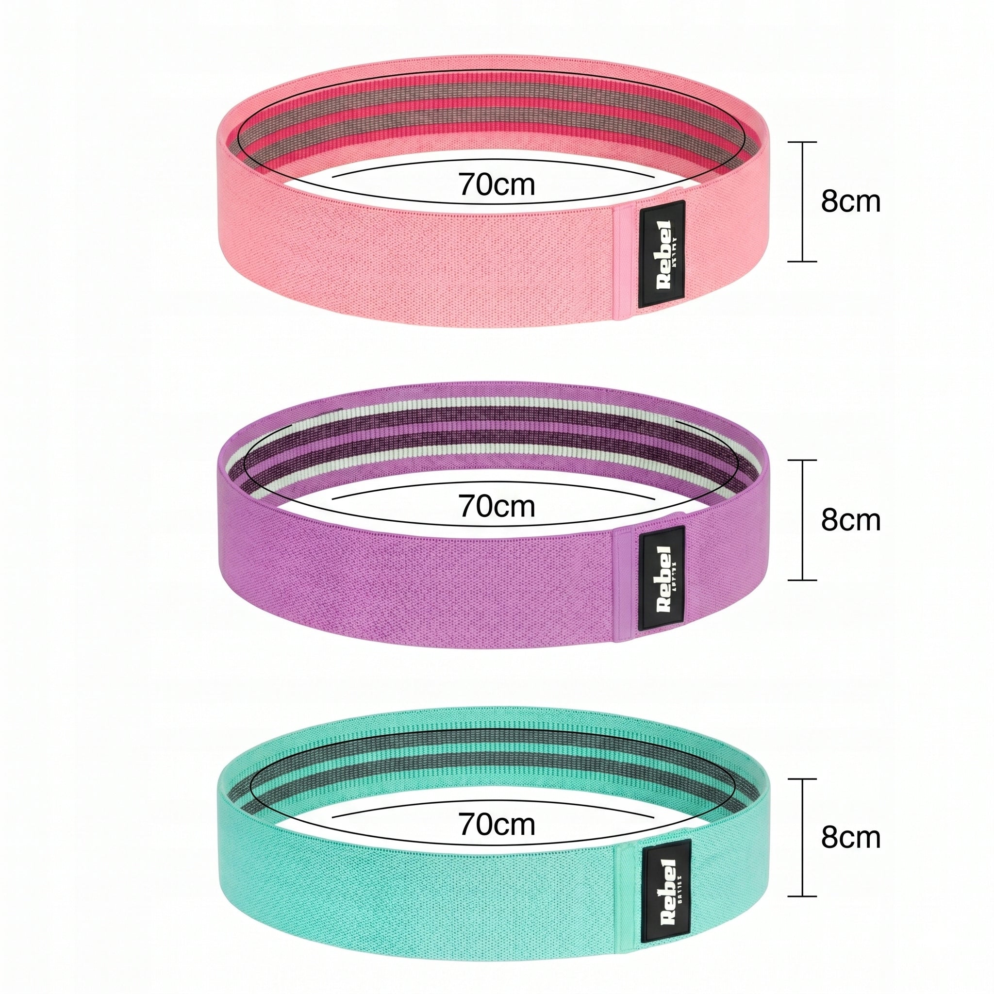 HIP BAND RESISTANCE EXERCISE RUBBER SET OF 3 27-55KG FITNESS PILATES Manufacturer code TAŚMA FITNESS CROSFFIT GMY HIP BAND PREMIUM