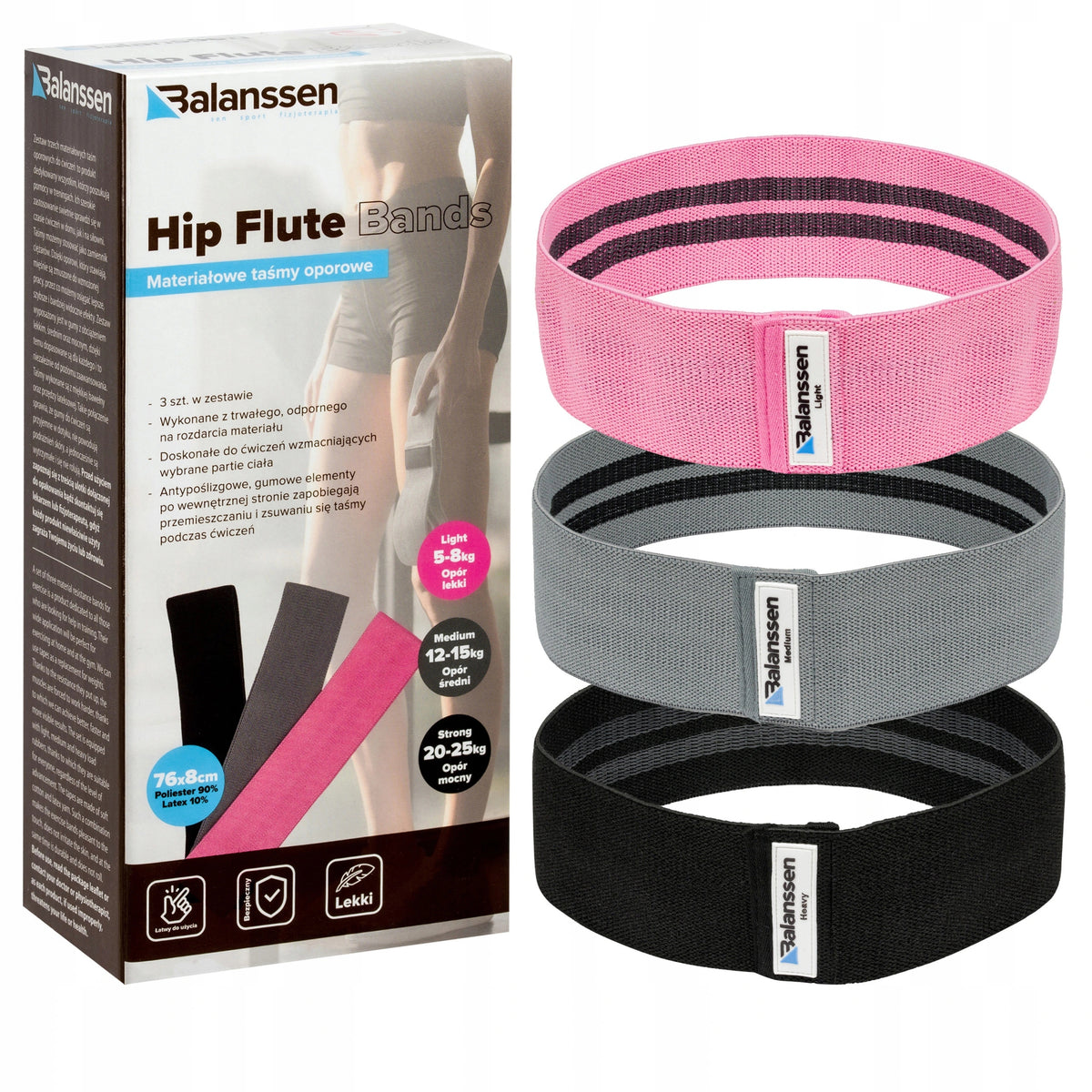 HIP BAND RUBBER BANDS FOR EXERCISE 3PCS.