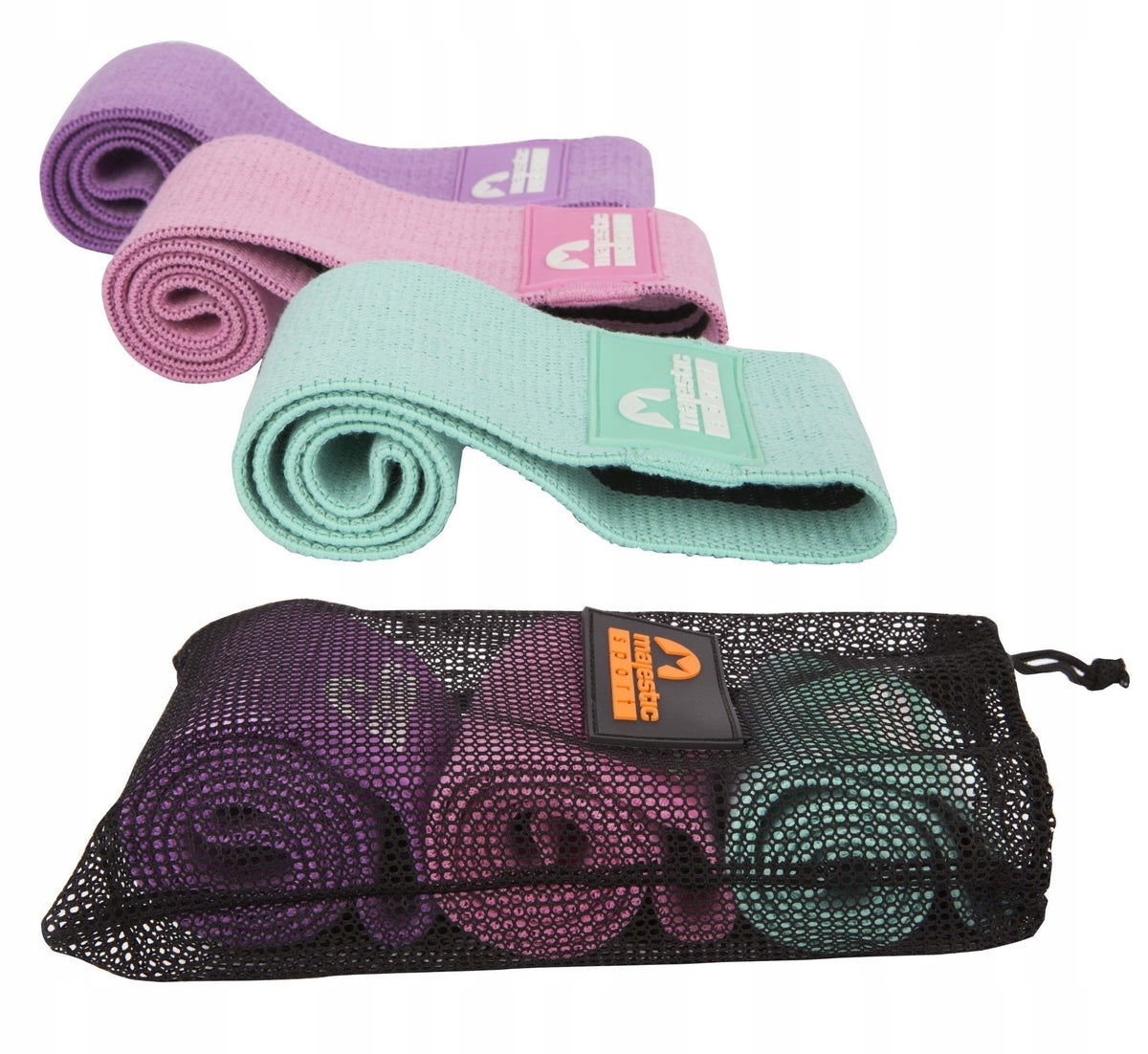 HIP BAND SET, MATERIAL TAPES, 3 PCS. FOR EXERCISE SPORTS GYM