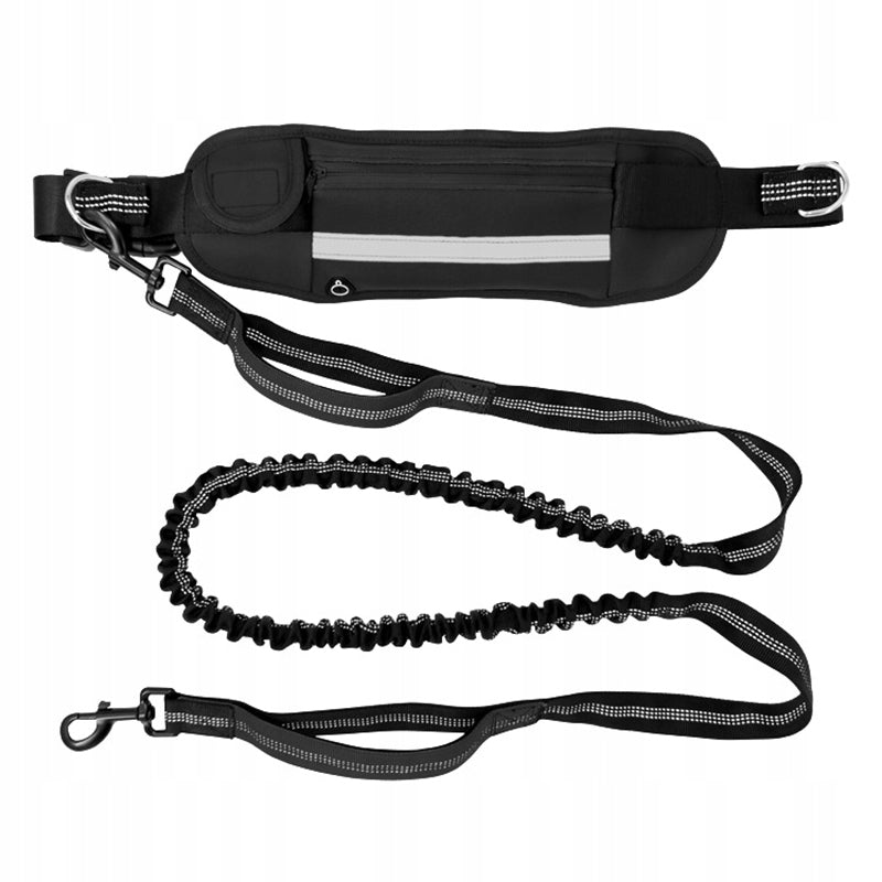 HIP TREKKING BELT WITH RUNNING SHOCK ABSORBER WITH DOG ELASTIC LEASH