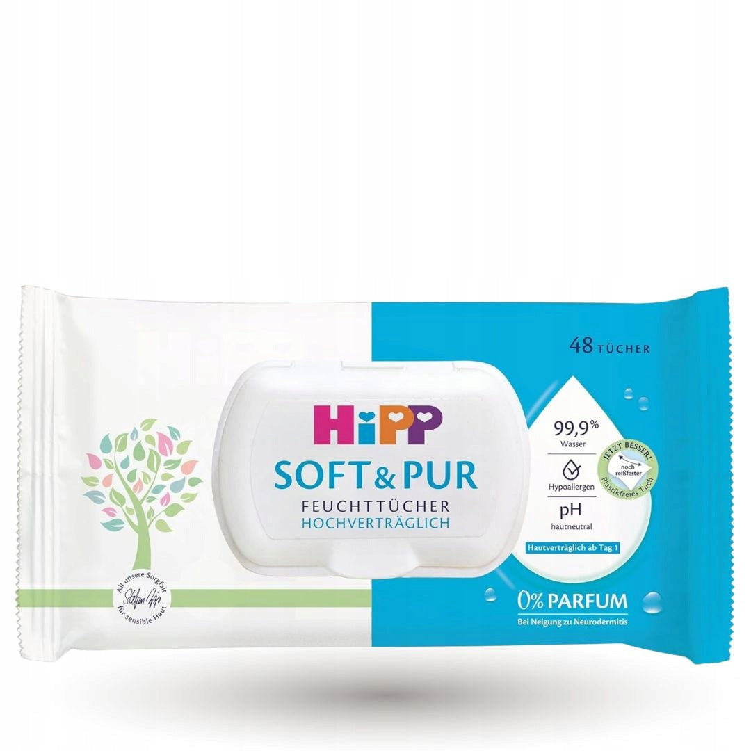 HIPP BABY WET WIPES WITH SOFT & PUR CLOSURE 48PCS