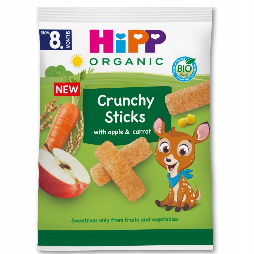 HIPP BIO Apple-carrot sticks CORN-RICE CRISPS after 8 months