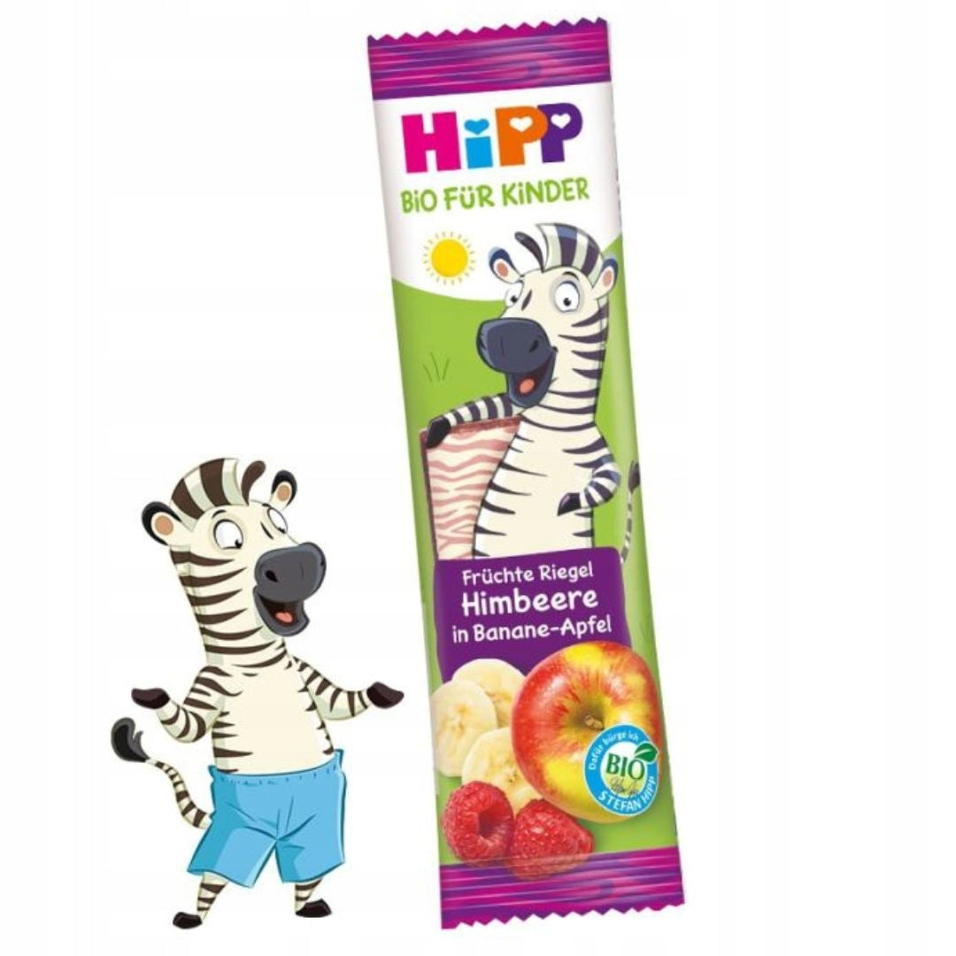 HIPP BIO HEALTHY BAR ZEBRA RASPBERRY BANANA APPLE AND HEALTHY CEREALS 23g