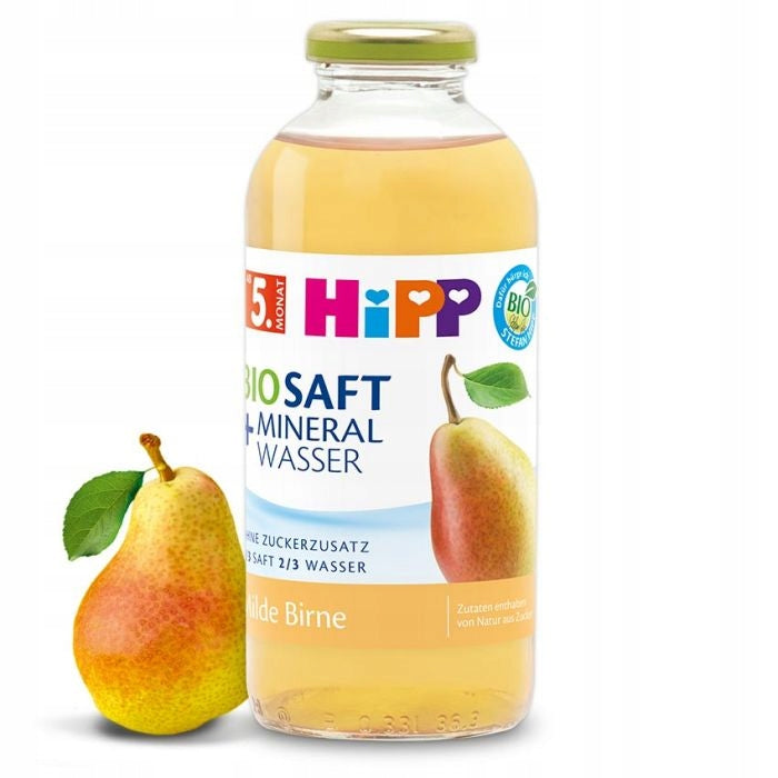 HIPP BIO PEAR JUICE WITH MINERAL WATER 500ml WITHOUT SUGAR