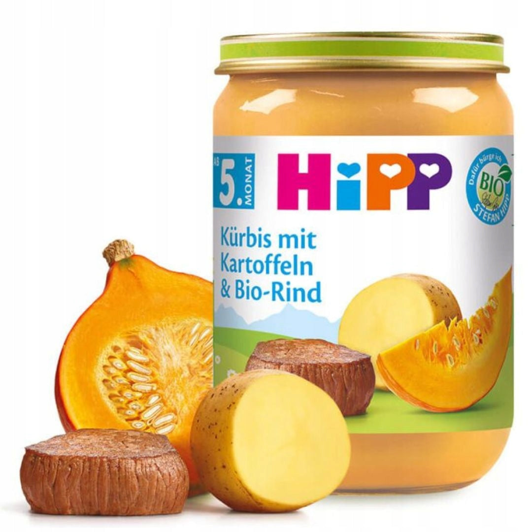 HIPP BIO PUMPKIN POTATOES AND BEEF NUTRITIOUS DINNER AFTER 5 MONTHS