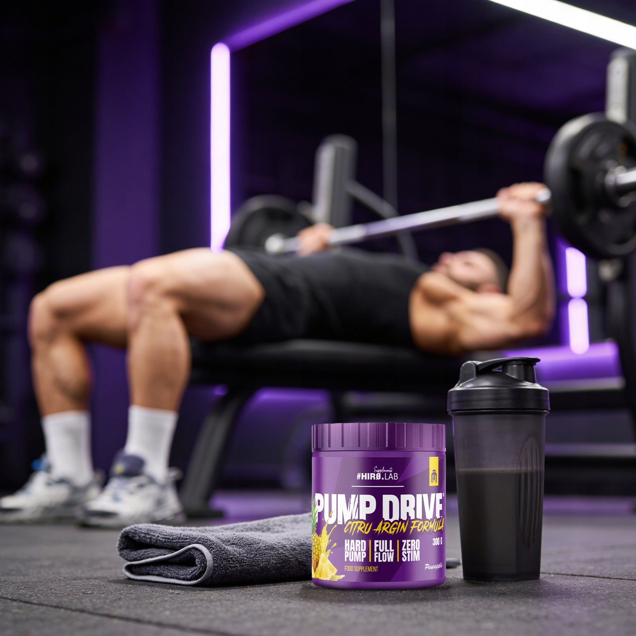 HIRO.LAB Pump Drive Pre-Workout Pineapple 300 g Packaging status original