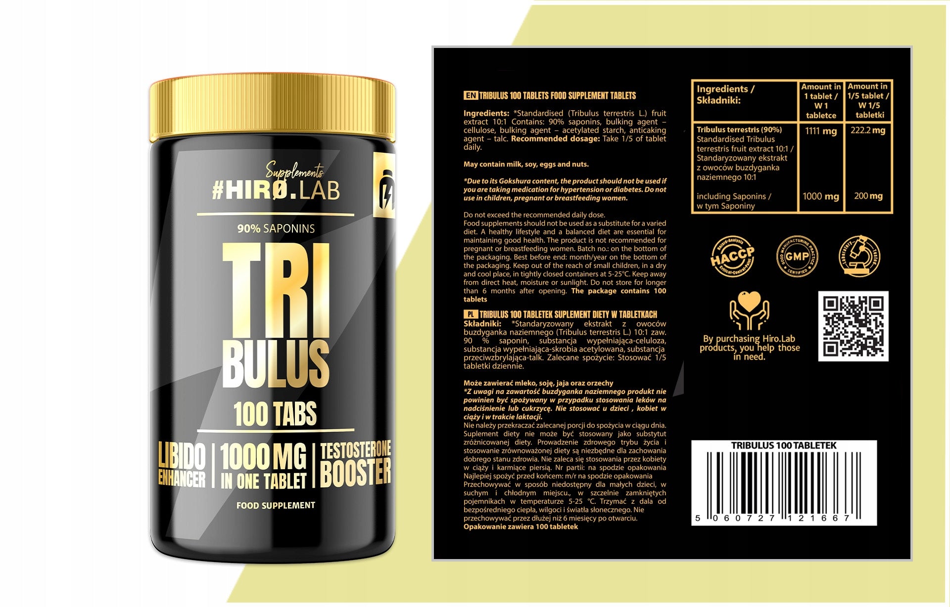 HIRO LAB TRIBULUS 100TAB Expiration date at least six months from the date of purchase