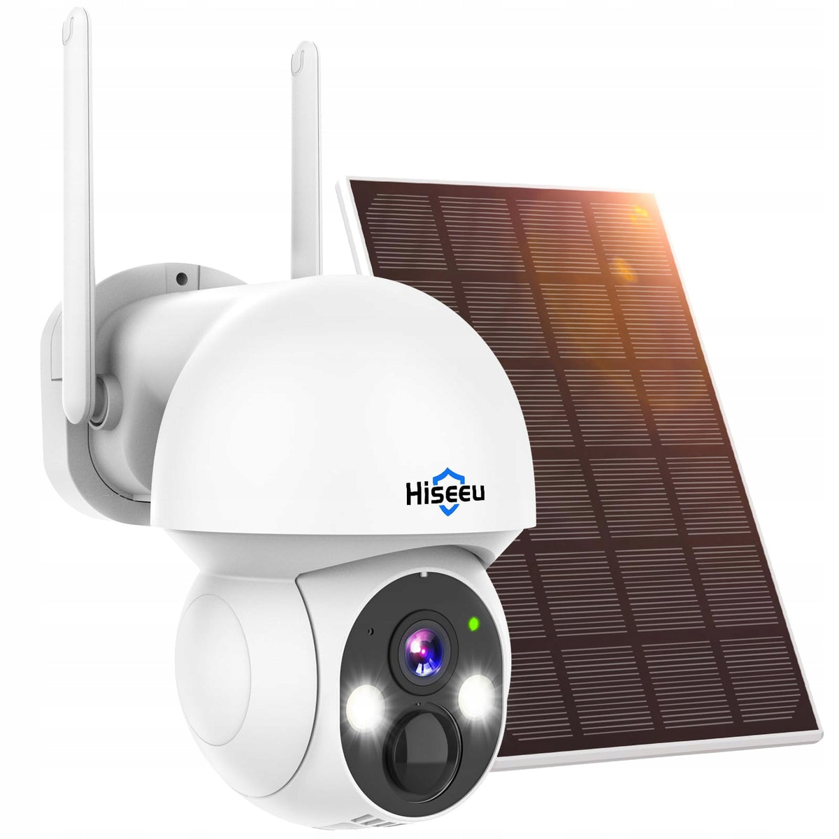 HISEEU 4MP Outdoor Camera with Rechargeable Battery and Solar Panel 360° PTZ