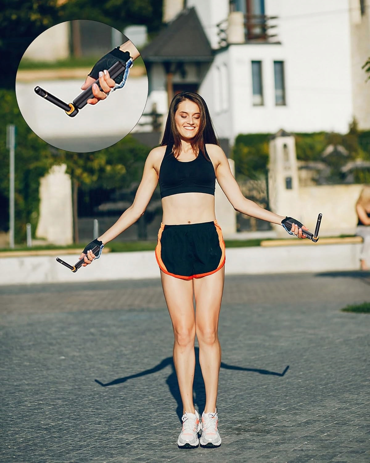 HISPOX Jump rope without rope wireless black Model PRZENOŚNA SKAKANKA SPORTOWA Z BEZPRZEWODOWĄ PIŁKĄ