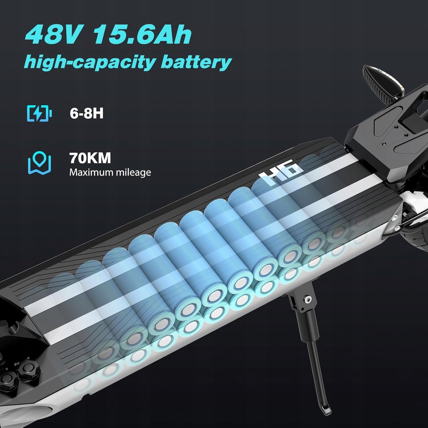 HITWAY H6 Electric Scooter Folding 500W Motor Range 70KM 15.6Ah 48V Battery Model H6-ABE