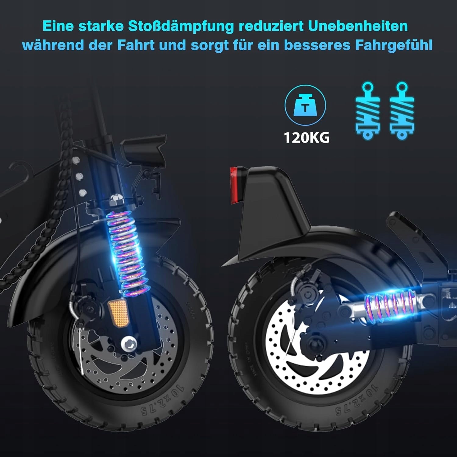 HITWAY H9PRO Electric Scooter Height Adjustable 500W Range 100KM 20.8Ah 48V Color gray