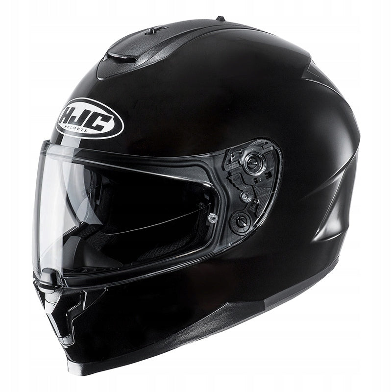 HJC C70 METAL BLACK Motorcycle Helmet, Glossy Black Visor, S