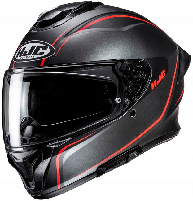 HJC C71 QUEZ BLACK RED MOTORCYCLE HELMET INTEGRAL BLACK RED ROZ M
