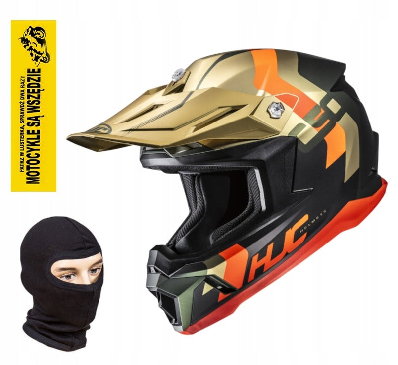 HJC CROSS ENDURO HELMET C50 PRIMAL GOLD BLACK M + FREEBIES