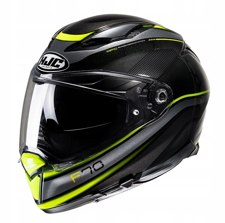 HJC F70 DIWEN BLACK YELLOW HELMET BLACK YELLOW GLOSS + PINLOCK Size S