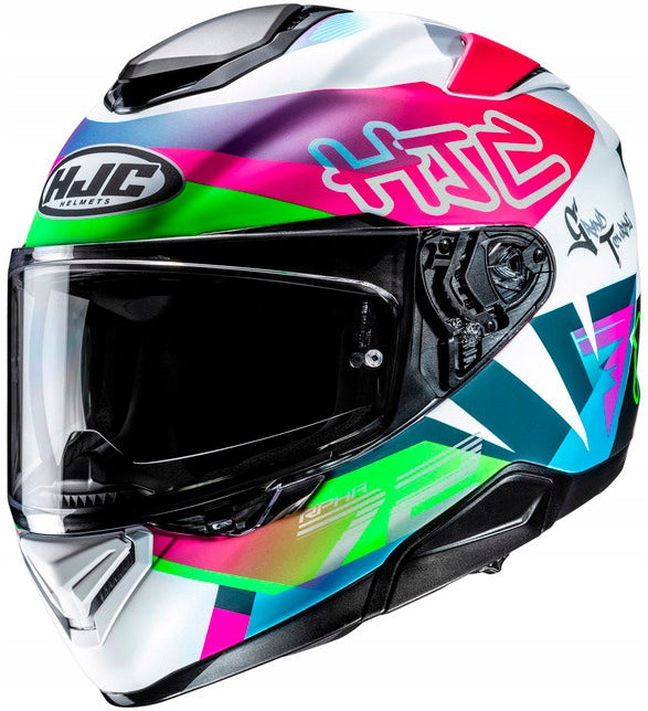 HJC RPHA72 GOLDY WHITE GREEN MOTORCYCLE HELMET INTEGRAL XS
