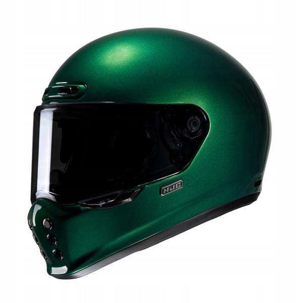 HJC V10 DEEP GREEN HELMET, size L, classic motorcycle helmet