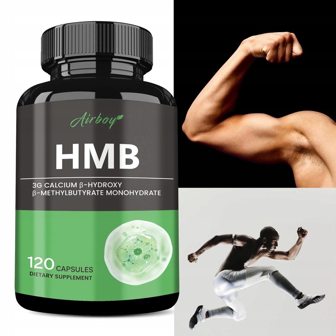HMB 3000 mg capsules – fat burner, muscle strength and endurance, improve Packaging status original