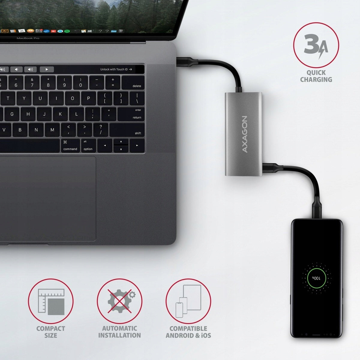 HMC-4G2 Hub USB Gen2 10Gbps, 2x USB-A + 2x USB-C, Manufacturer code HMC-4G2